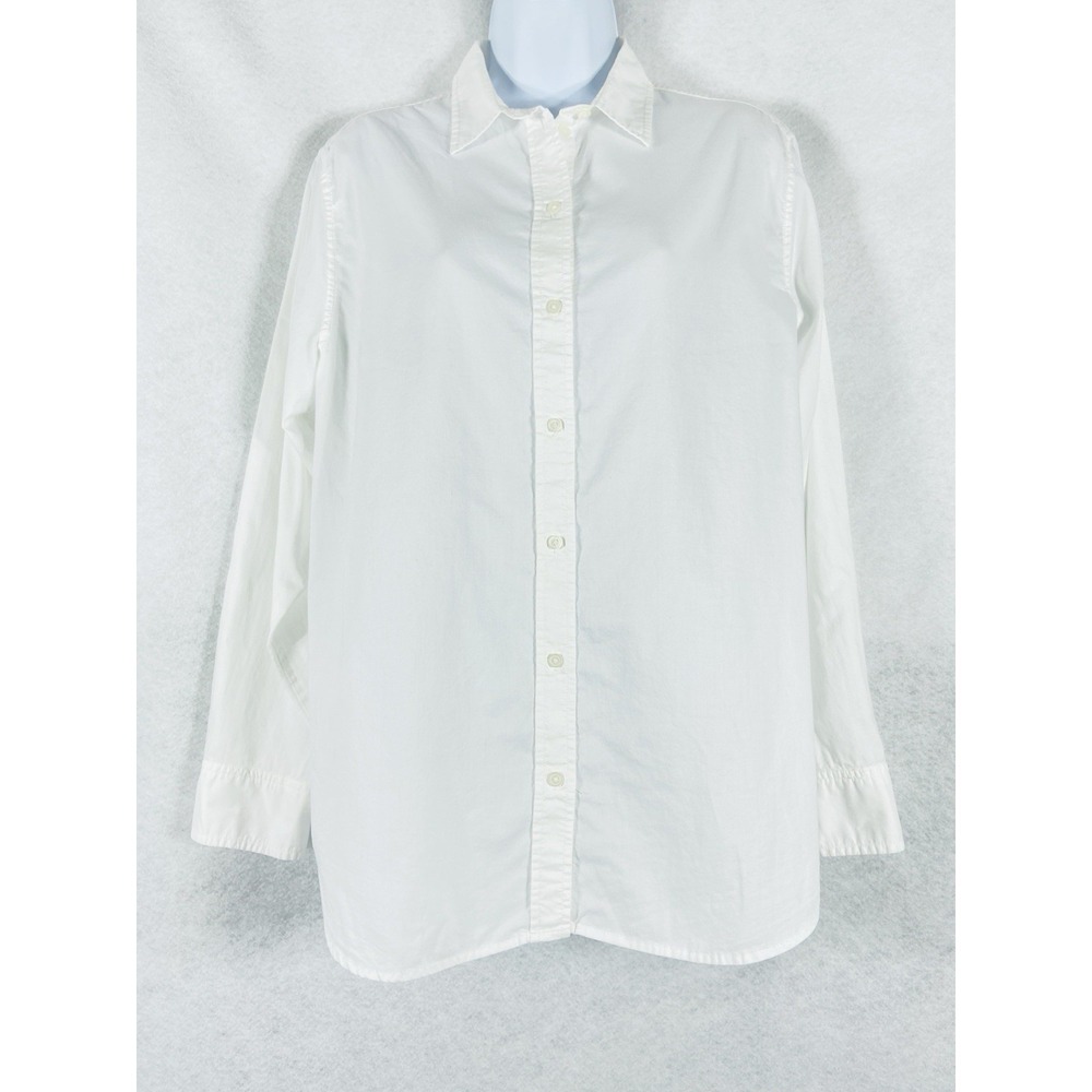 Everlane Shirt‎ Women's 12 White Button Up Long Sleeves Cotton Preppy Chic